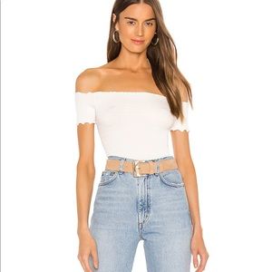 Free People Moulin Ruched Off the Shoulder Top